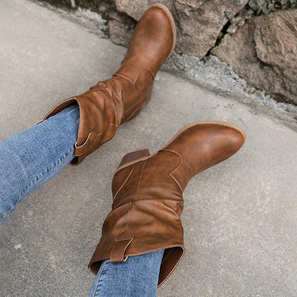 Stylish Ladies Cowboy Ankle Boots