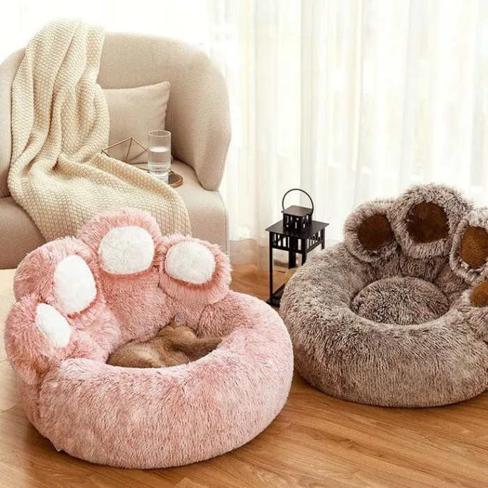 Bear Paw Calming Dog Bed AntiAnxiety Paw Bed