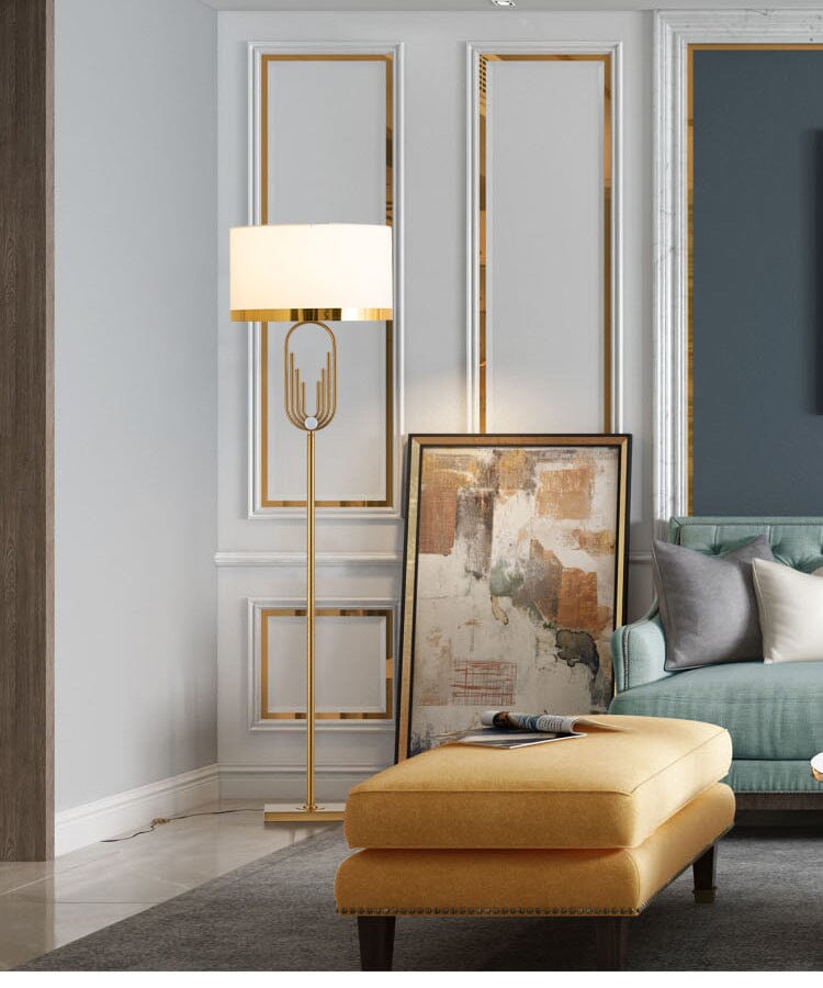 Elegant Brass Vintage Style Floor Lamp