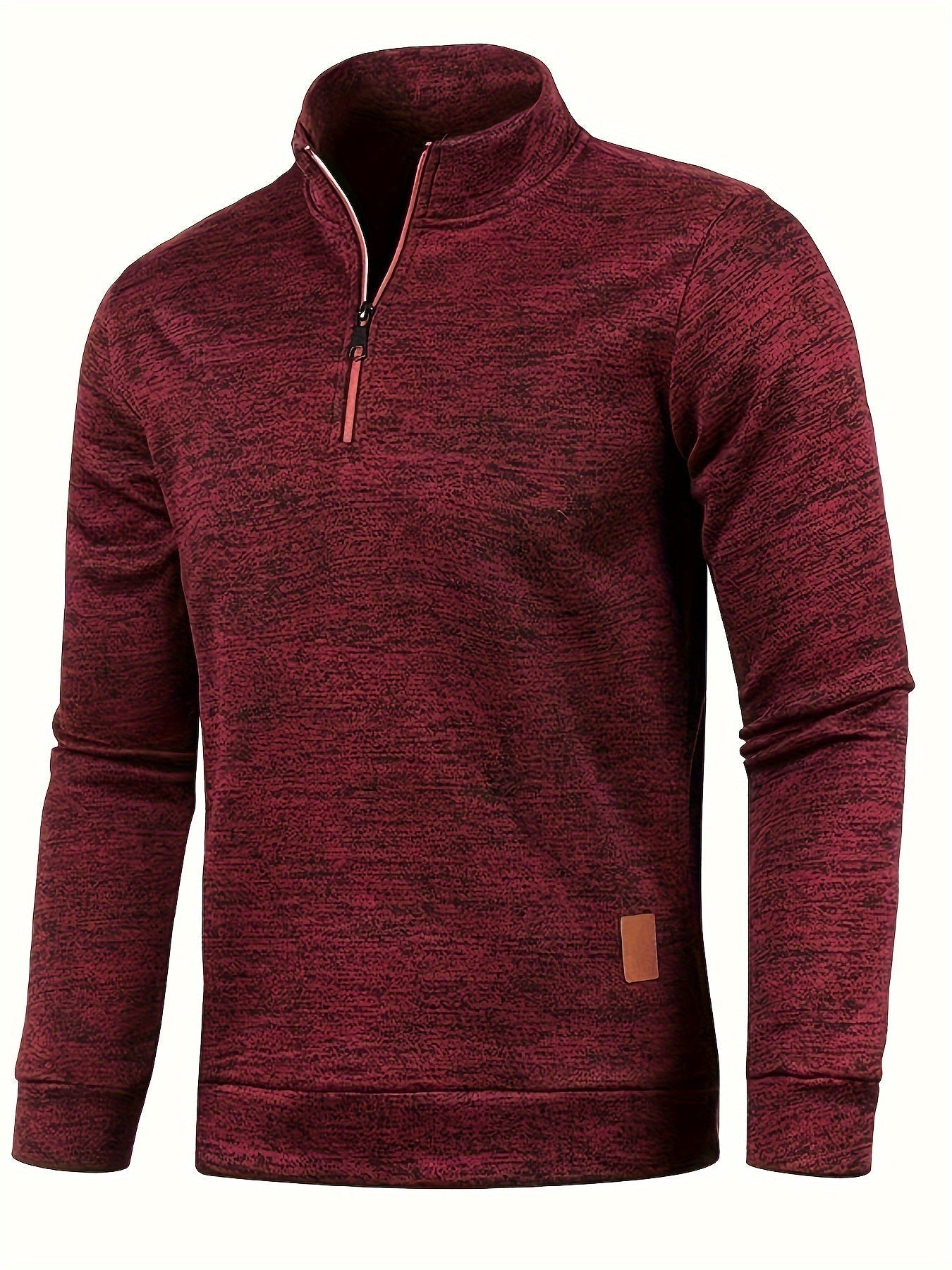 Men's Warm Burgundy Pullover Sweater - OutfitLondon