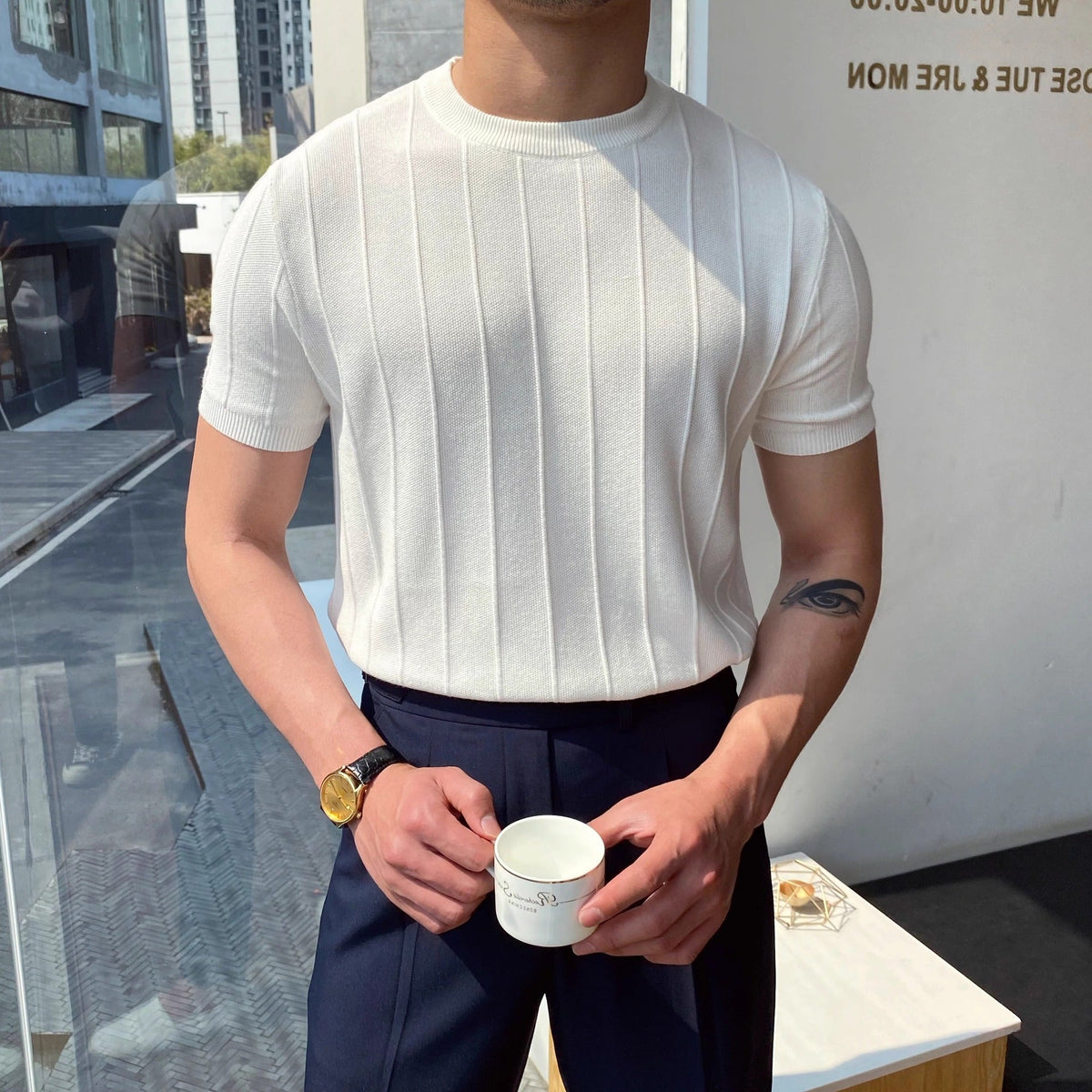 Men's Casual Cotton Loose Fit Short Sleeve T-Shirt