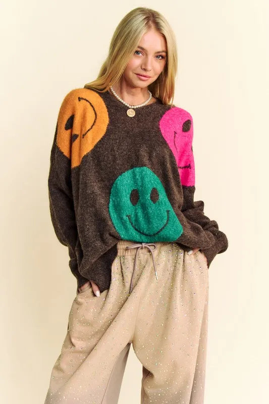Vibrant Multi Color Oversized Sweater - OutfitLondon