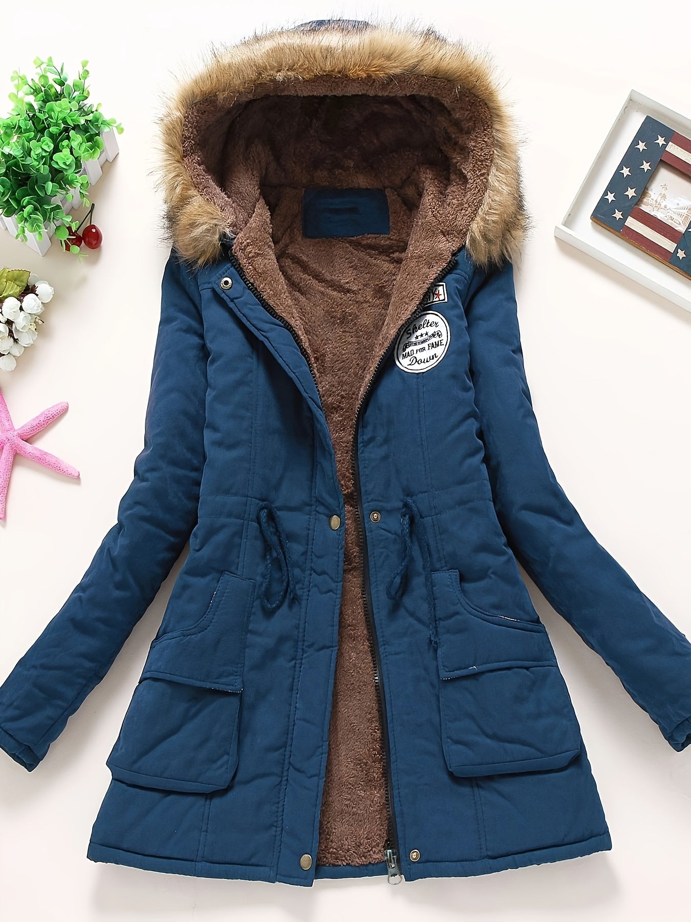 Warm Women's Rain Jacket with Hood