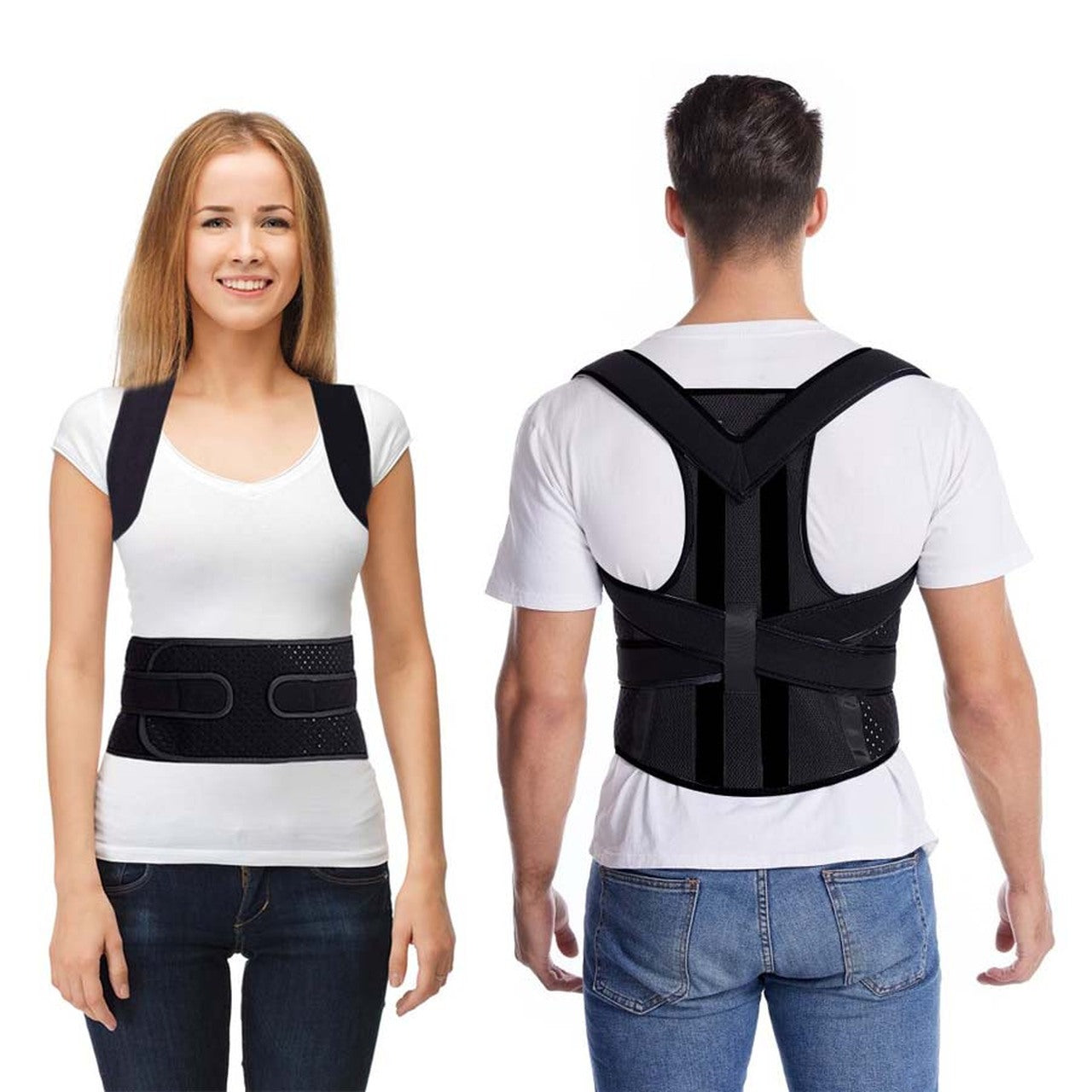 Posture Back Brace Posture Corrector With Shoulder Harness Provides Support for Better Posture