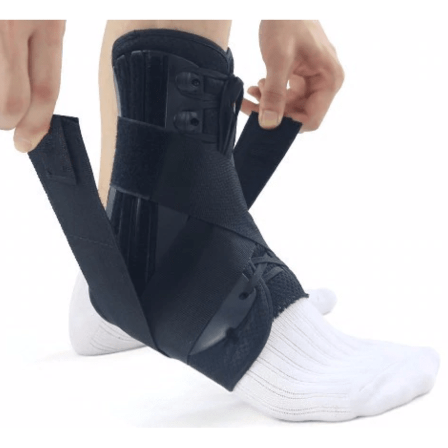Reinforced Ankle Brace - Lace Up With Stabilizer Straps