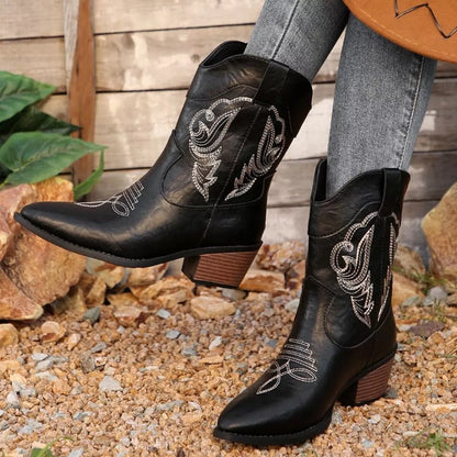 Classic Western Cowboy Boots - OutfitLondon