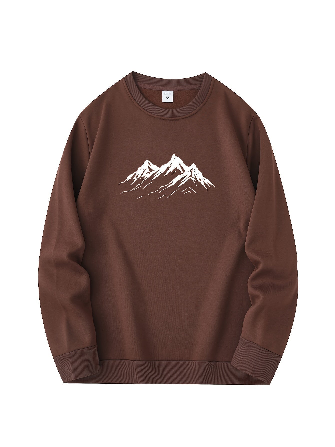 Warm Mens Fleece Sweatshirt with Mountain Graphic