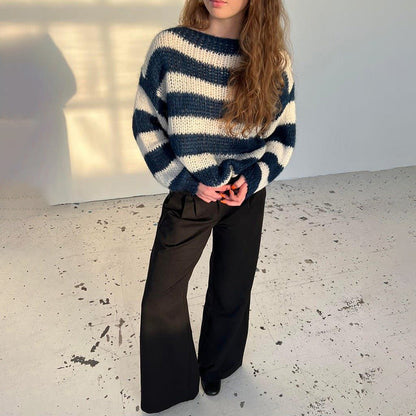 Colorful Knit Striped Women's Sweater