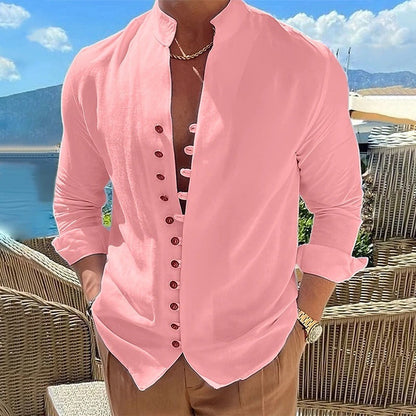 Classic Men's Casual Long Sleeve Cotton Shirt