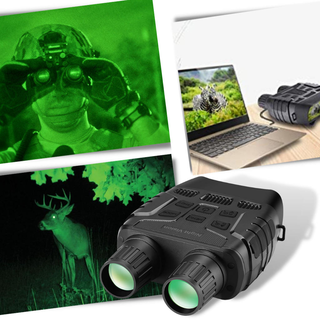 Digital Night Vision Infrared Binoculars w/ 4x HD Zoom Optics & Photos Videos with Audio