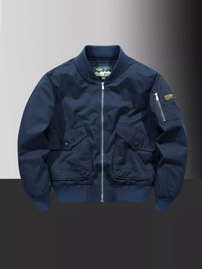 Large Size Mens Zip Up Bomber Jacket