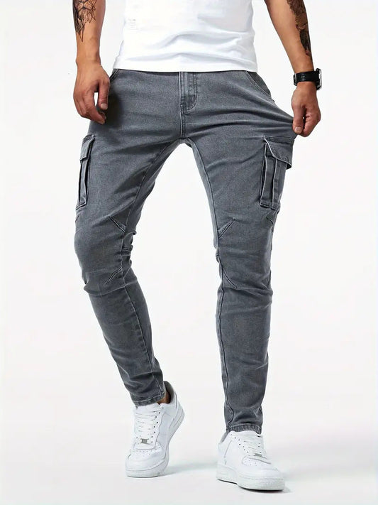 Men's Casual Cotton Cargo Pants with Multiple Pockets