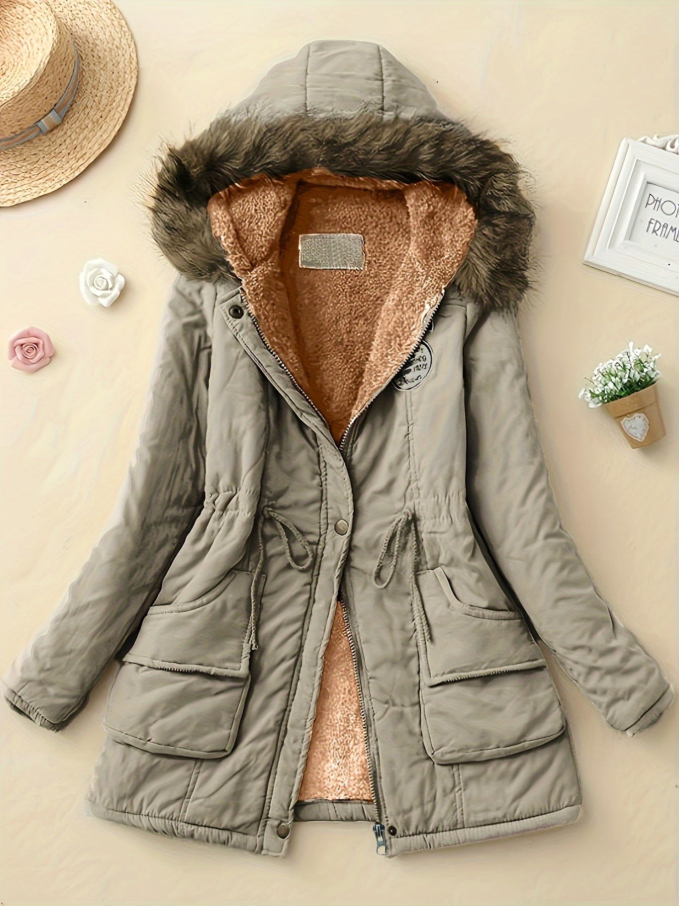 Warm Women's Rain Jacket with Hood