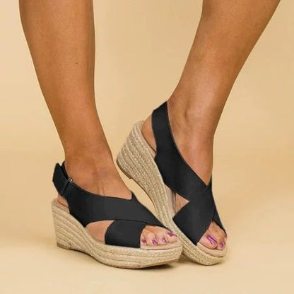 Women's Annadel Eirwyn Straw Wedge Sandal, Platform Sandals