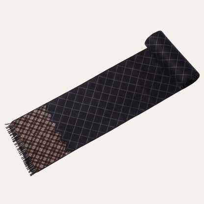 Luxury Black Men's Cashmere Wool Scarf - OutfitLondon