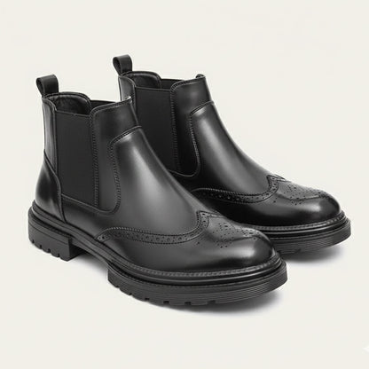 Classic Mens Black Leather Ankle Boots - OutfitLondon