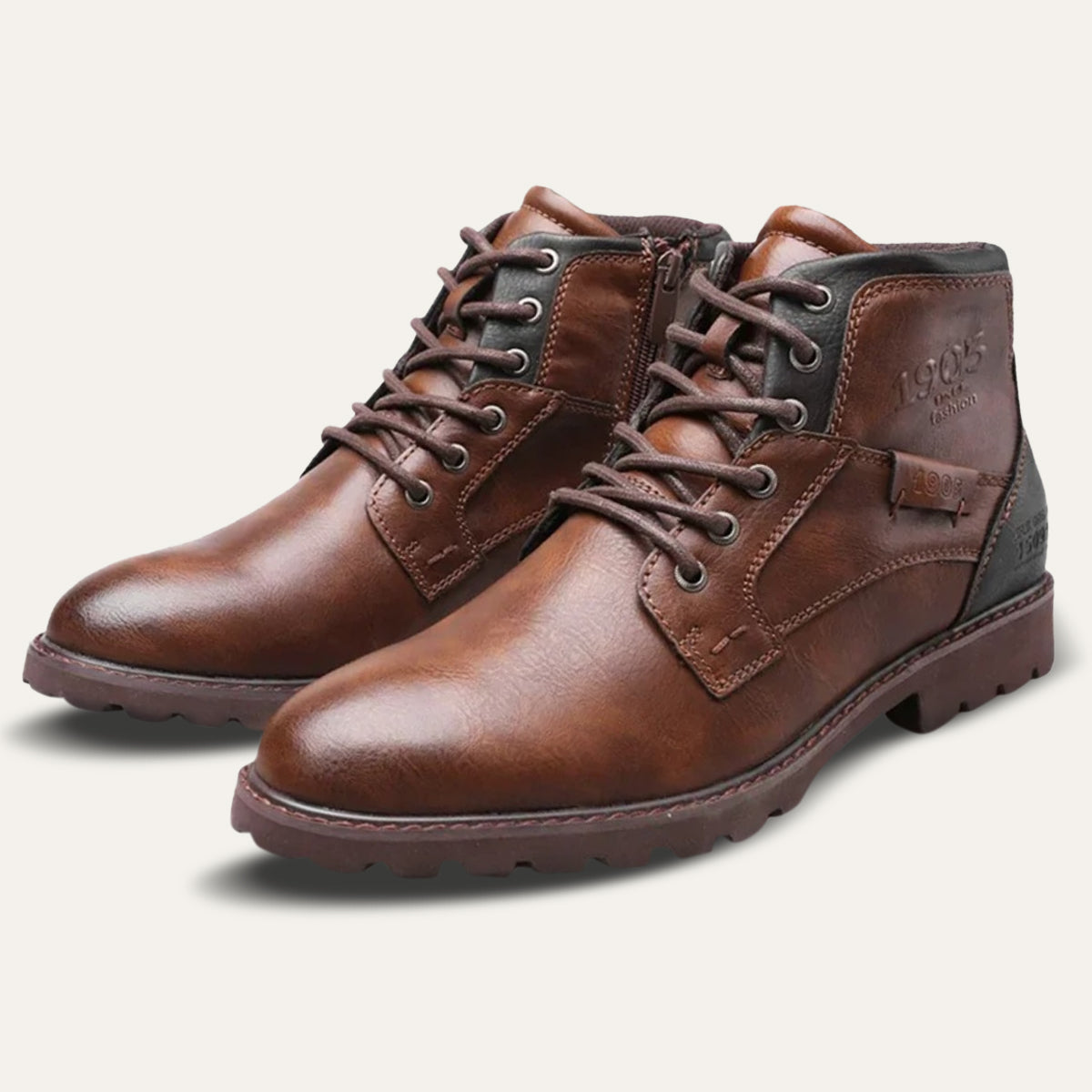 Brown Leather Ankle Boots for Men - OutfitLondon