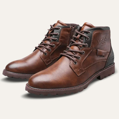 Brown Leather Ankle Boots for Men - OutfitLondon