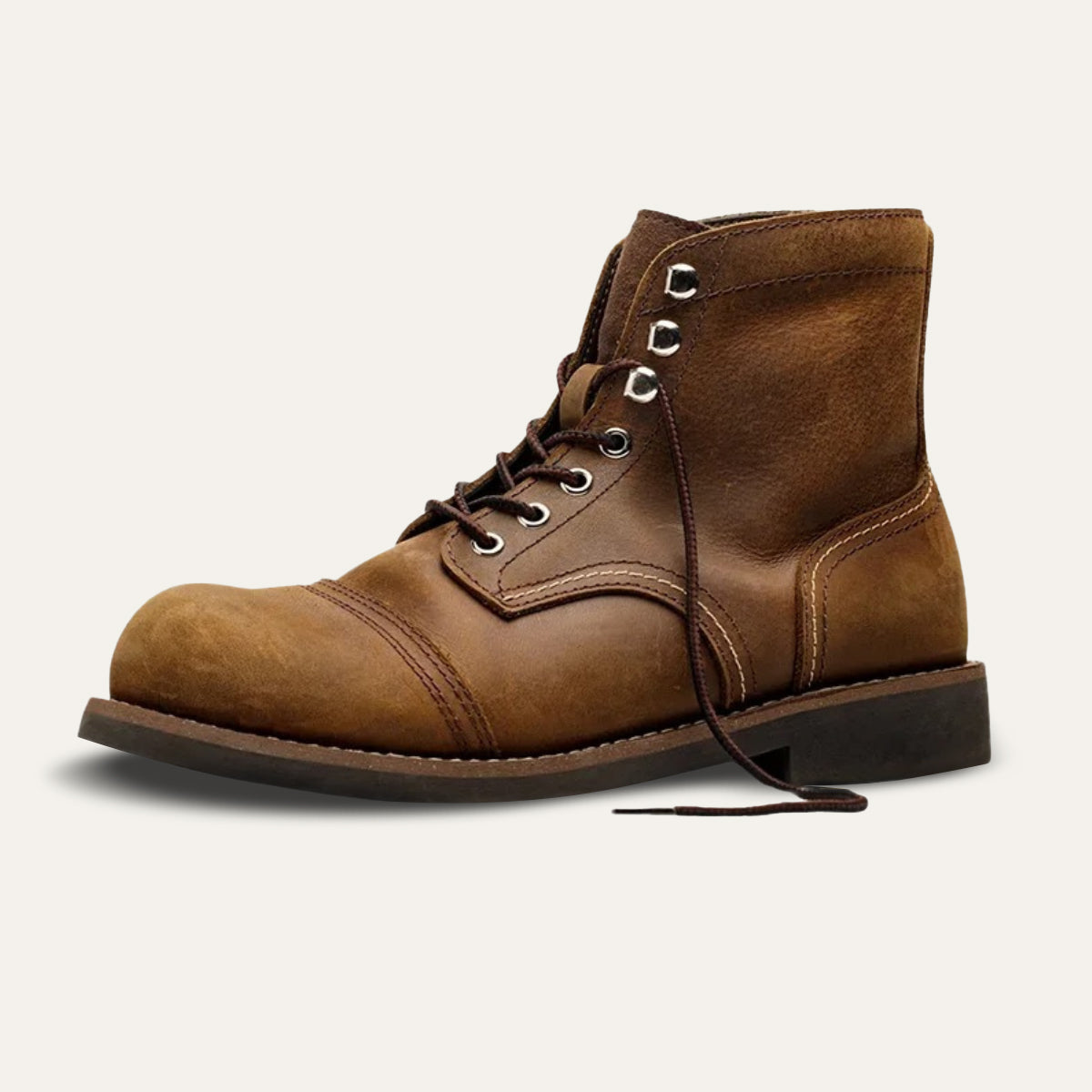 Tough Black Leather Military Boots - OutfitLondon