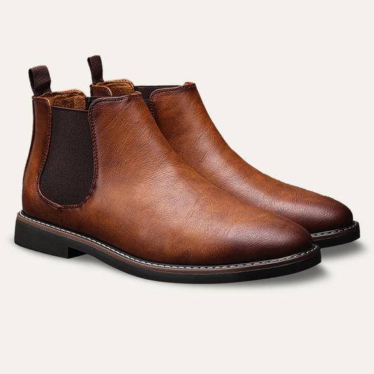 Traditional Men's Genuine Leather Chelsea Boots - OutfitLondon