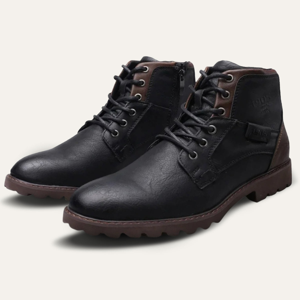 Brown Leather Ankle Boots for Men