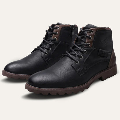 Brown Leather Ankle Boots for Men