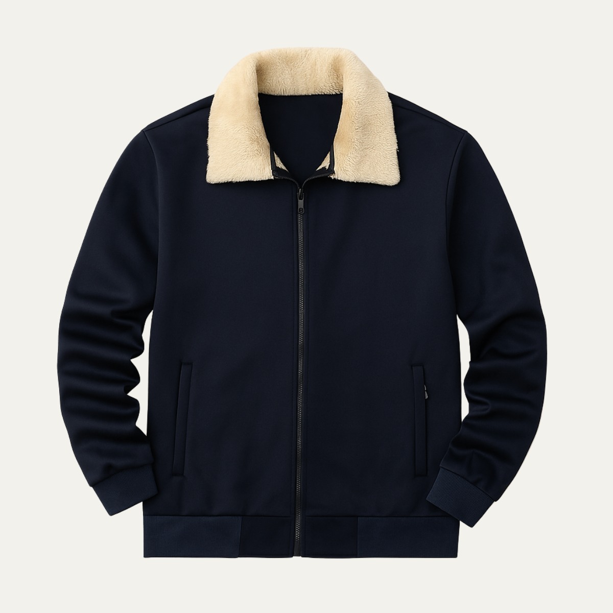 Warm Mens Wool Coat with Faux Fur Trim - OutfitLondon