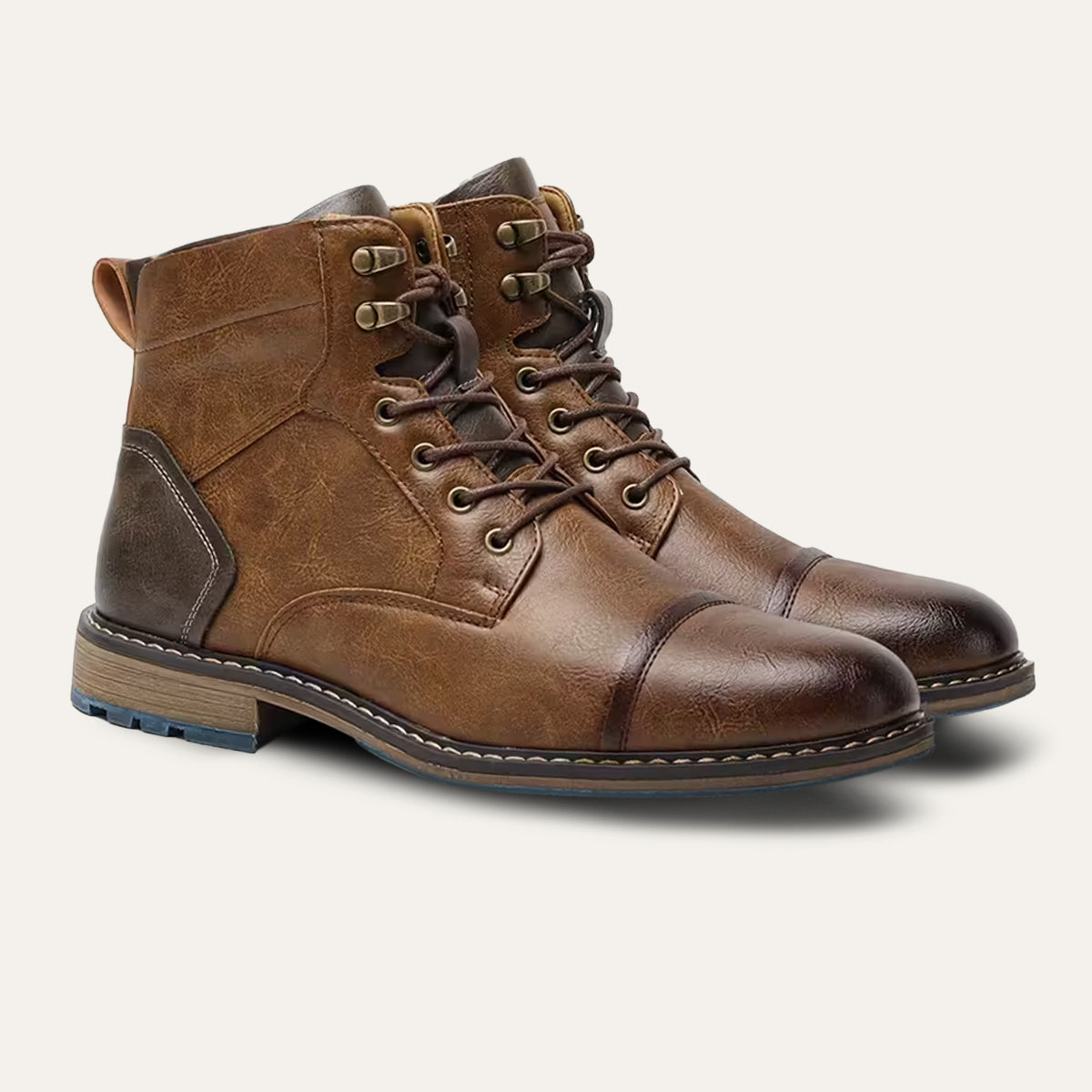 Rugged Leather Military Boots - OutfitLondon