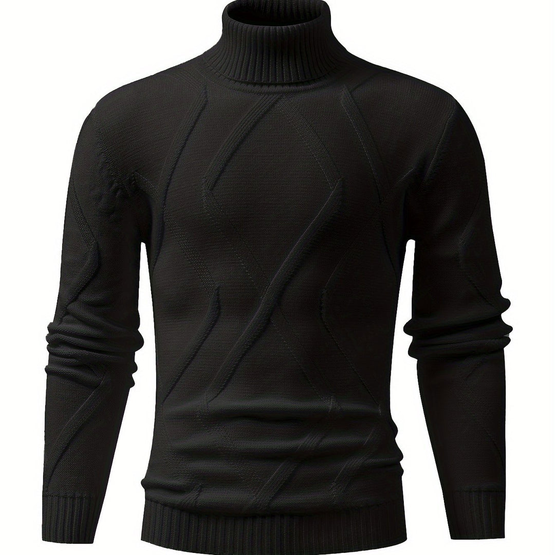 Men's Patterned Crew Neck Knit Sweater