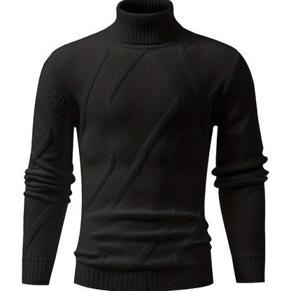 Fitted Ribbed Knit Turtleneck Sweater