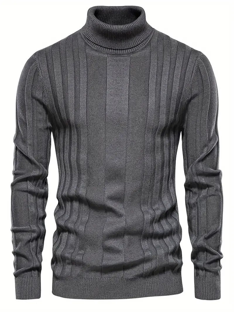 Men's Thick Cable Knit Turtleneck Sweater