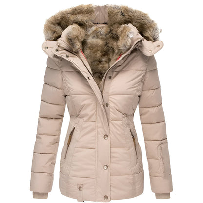 Warm Quilted Hooded Puffer Coat