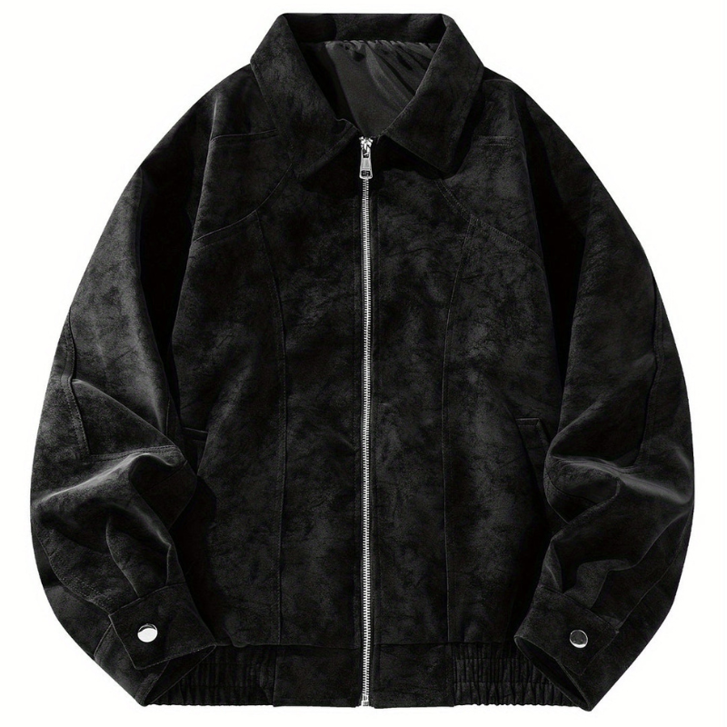 Classic Zip Up Bomber Jacket with Raglan Sleeves