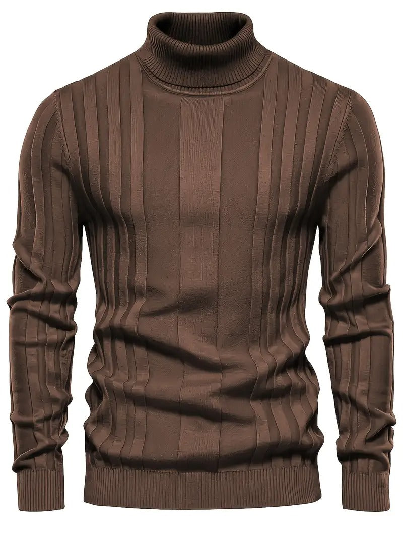 Men's Thick Cable Knit Turtleneck Sweater