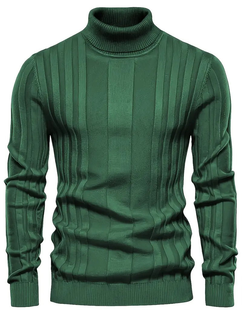 Men's Thick Cable Knit Turtleneck Sweater