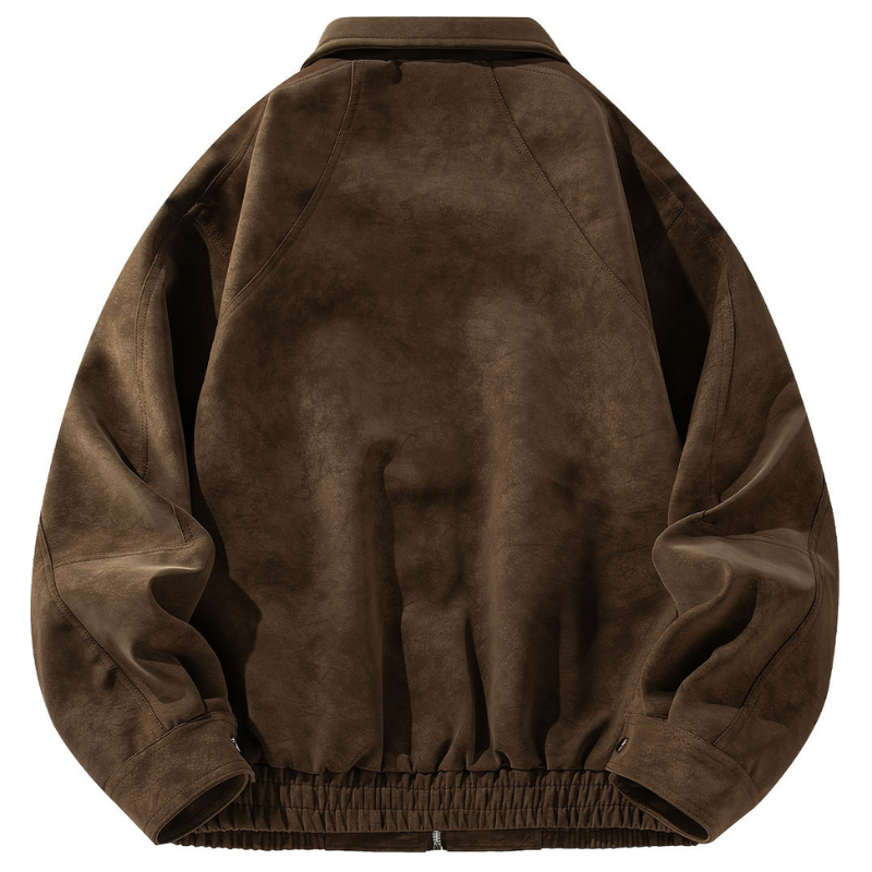 Classic Zip Up Bomber Jacket with Raglan Sleeves