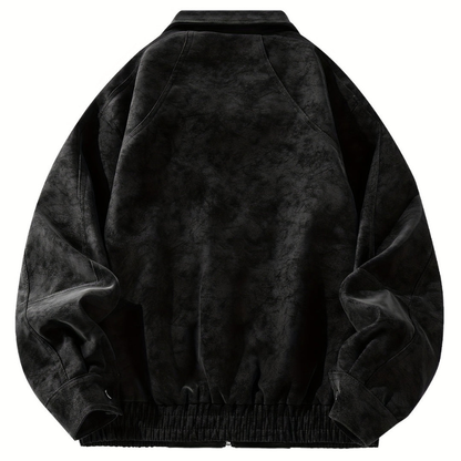 Classic Zip Up Bomber Jacket with Raglan Sleeves
