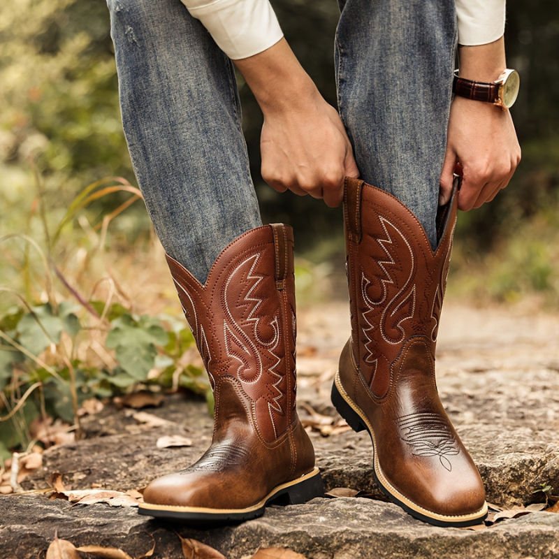 Retro Embroidered Classic Cowboy Riding Boots