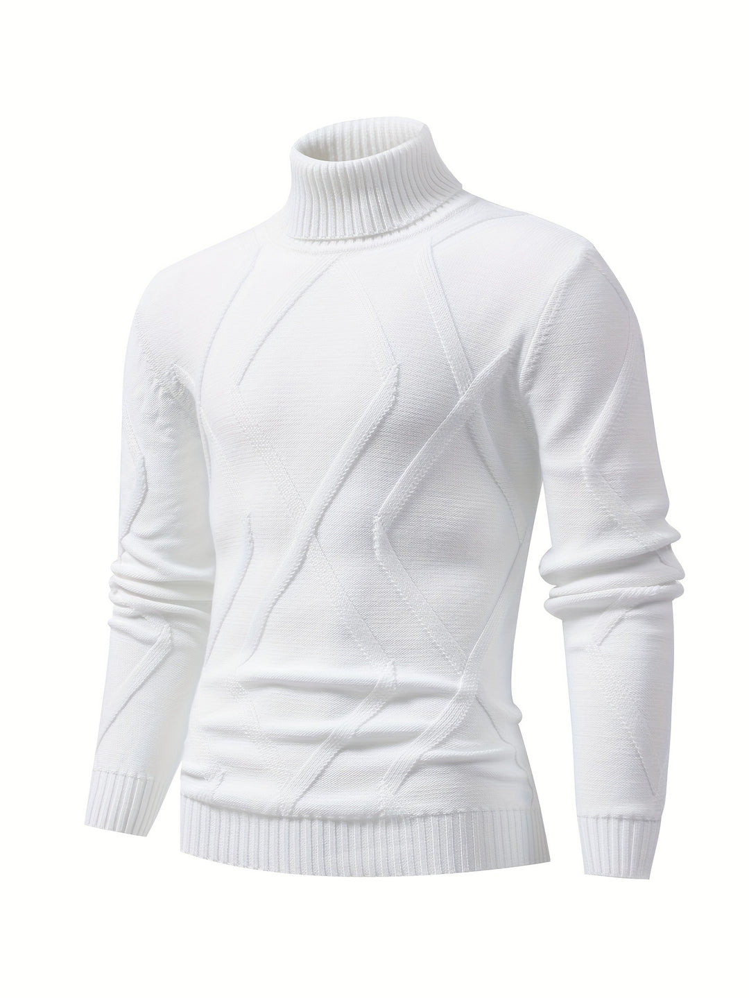 Men's Patterned Crew Neck Knit Sweater