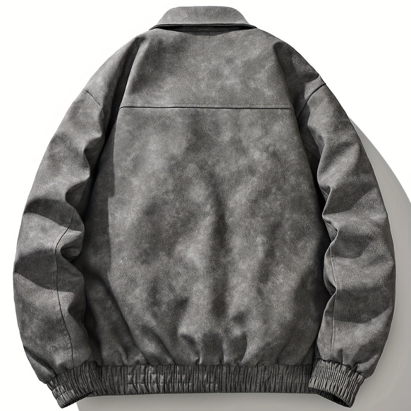 Retro Style Zipper Pocket Bomber Jacket