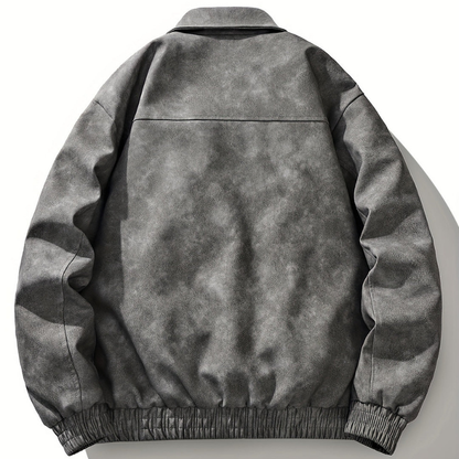 Retro Style Zipper Pocket Bomber Jacket