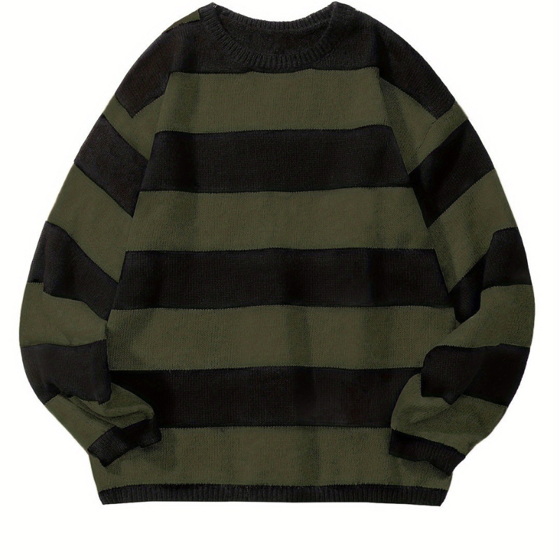 Cozy Striped Crew Neck Sweater