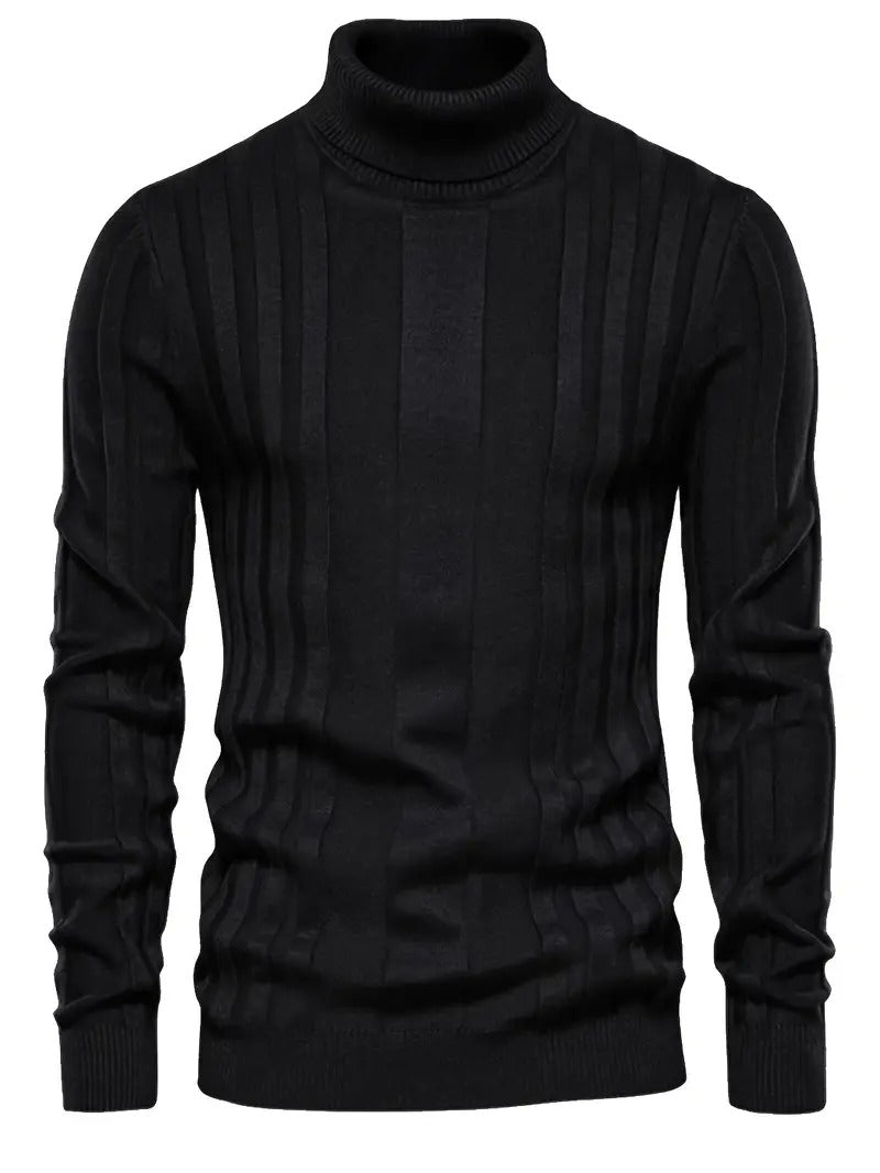 Men's Thick Cable Knit Turtleneck Sweater