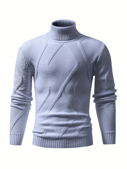 Fitted Ribbed Knit Turtleneck Sweater