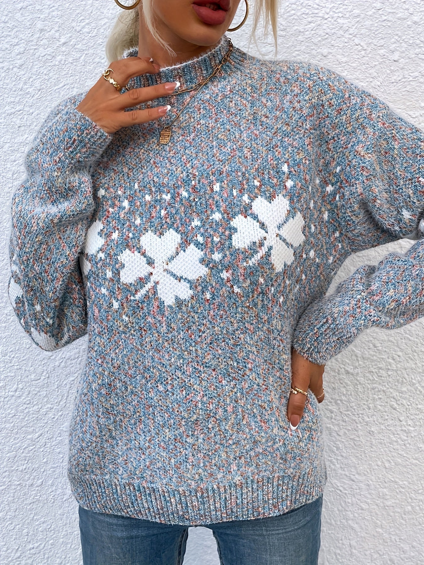 Lucky Green Clover Knit Sweater