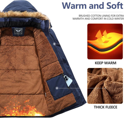 Warm Waterproof Men's Detachable Hood Jacket
