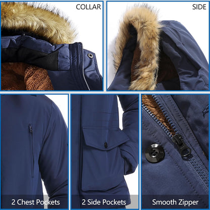 Warm Waterproof Men's Detachable Hood Jacket