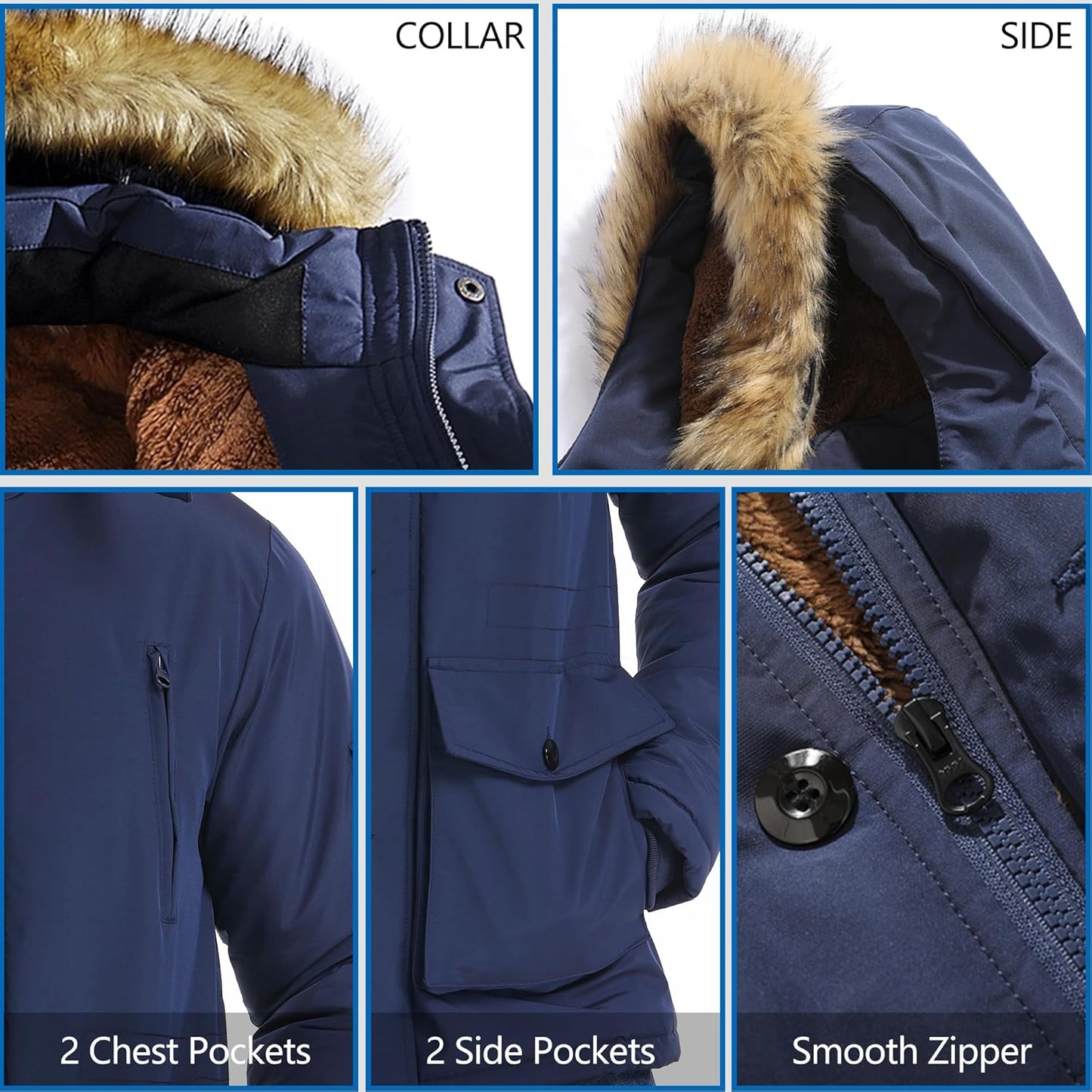 Warm Waterproof Men's Winter Coat with Hood