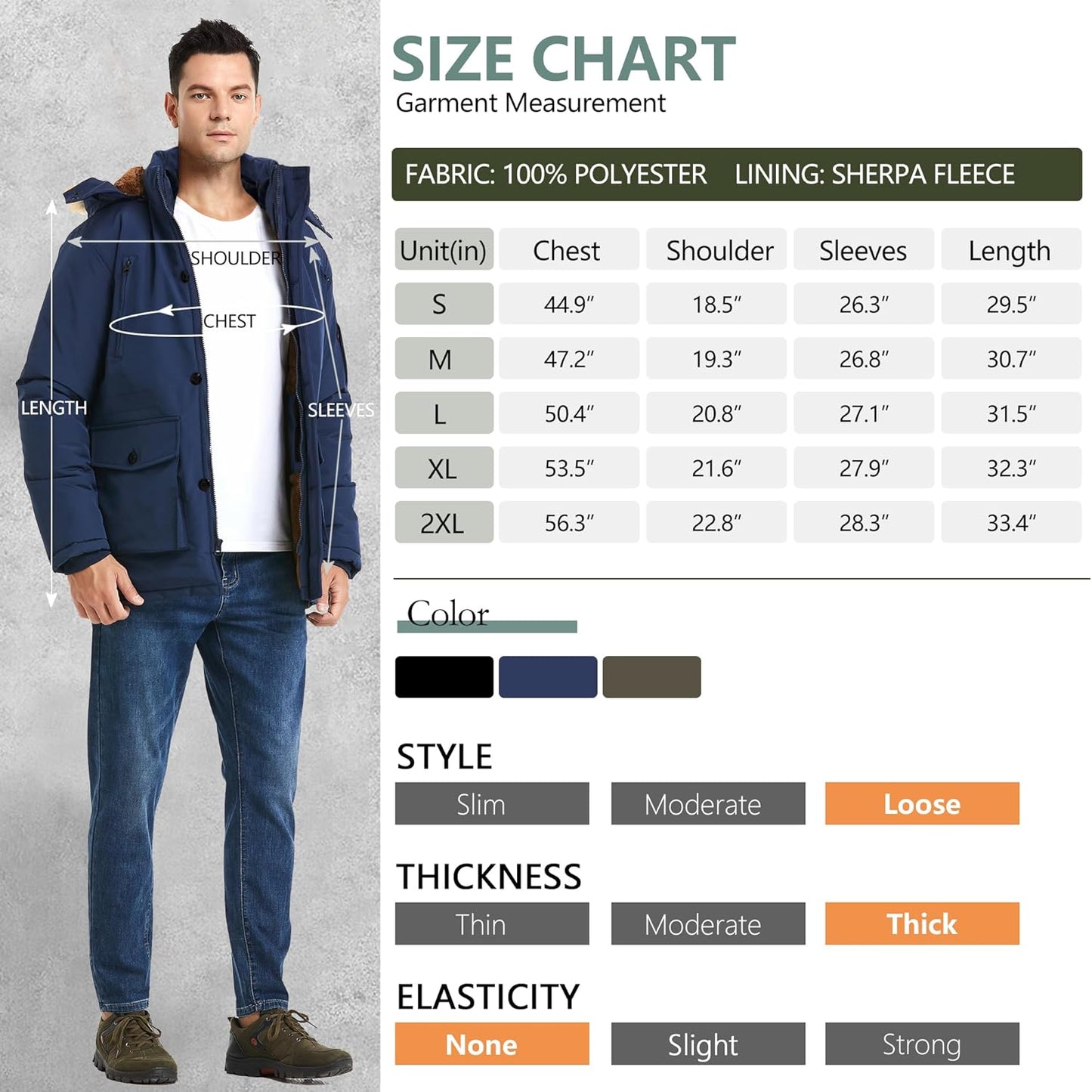 Warm Waterproof Men's Winter Coat with Hood