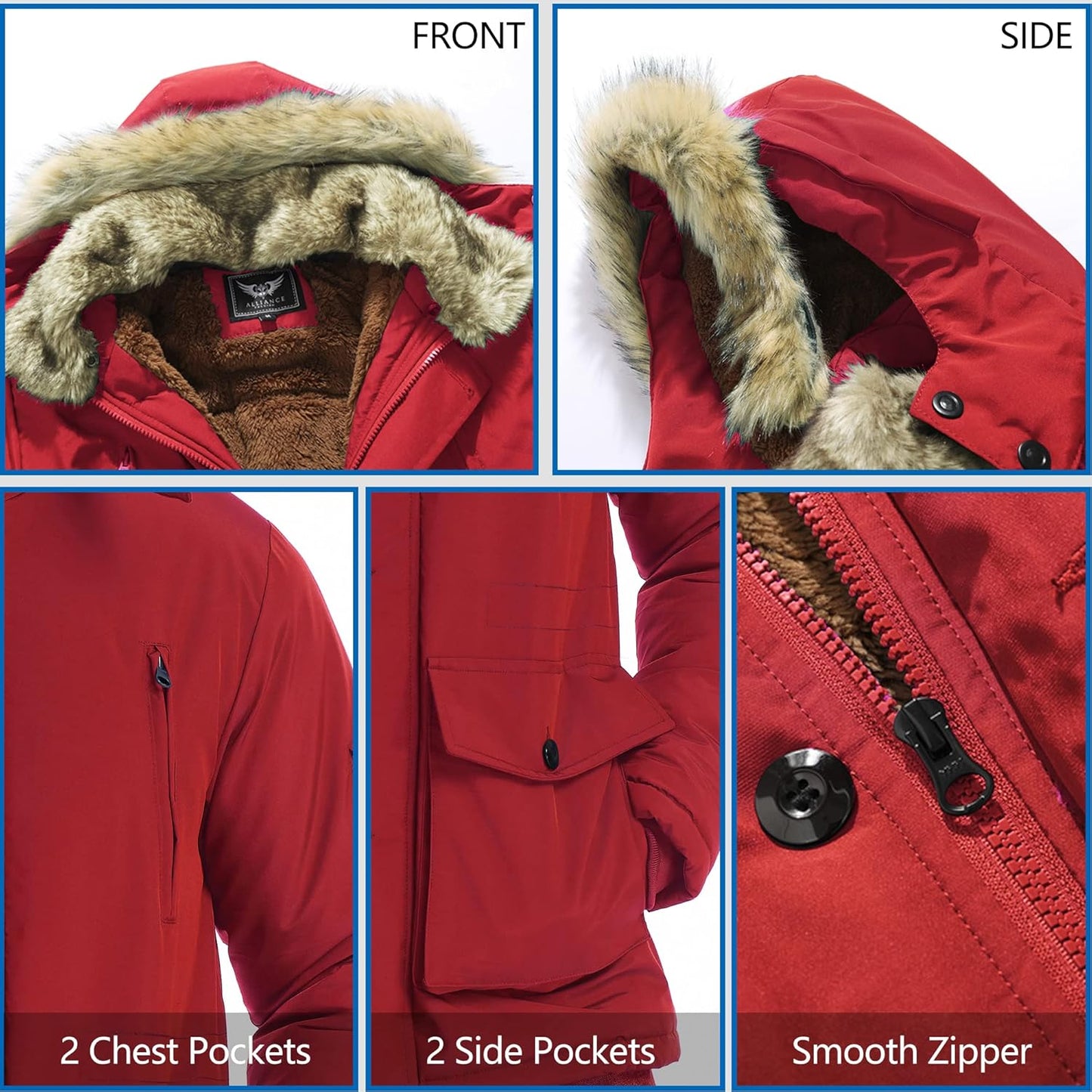 Warm Waterproof Men's Winter Coat with Hood